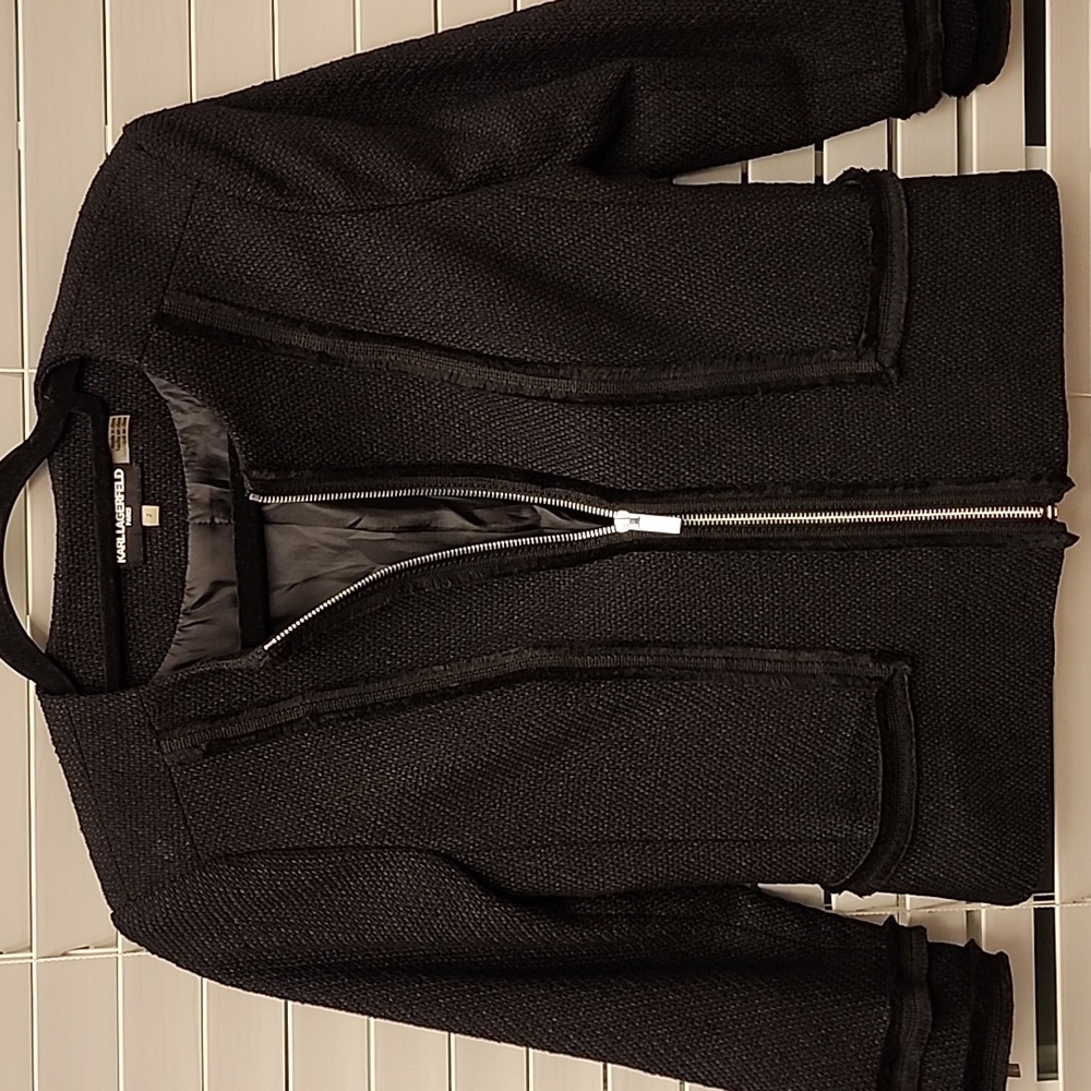 Black Karl Lagerfeld Zipped blazer sz 2